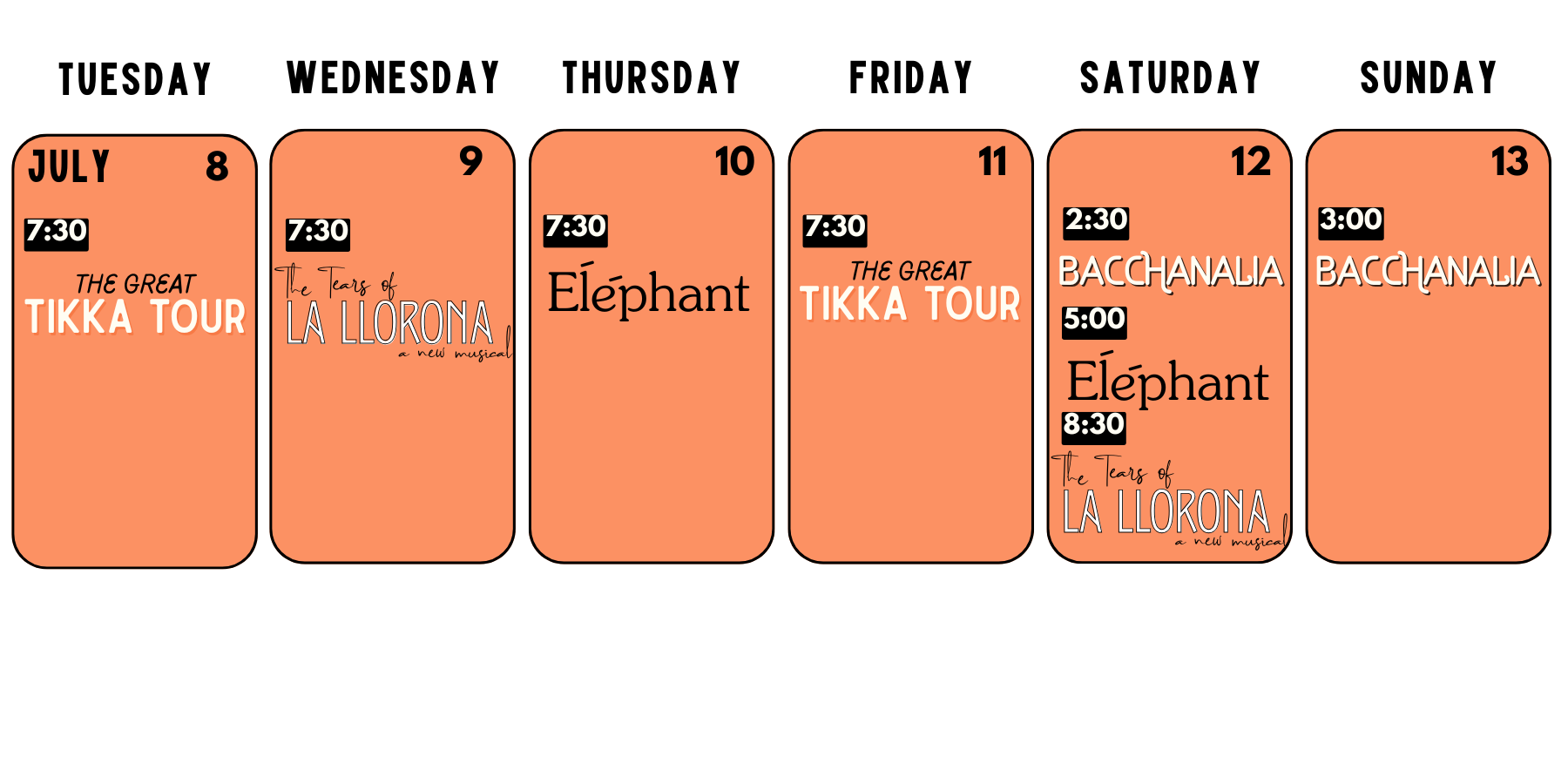 SheLA Festival Schedule SheLA Festival Schedule