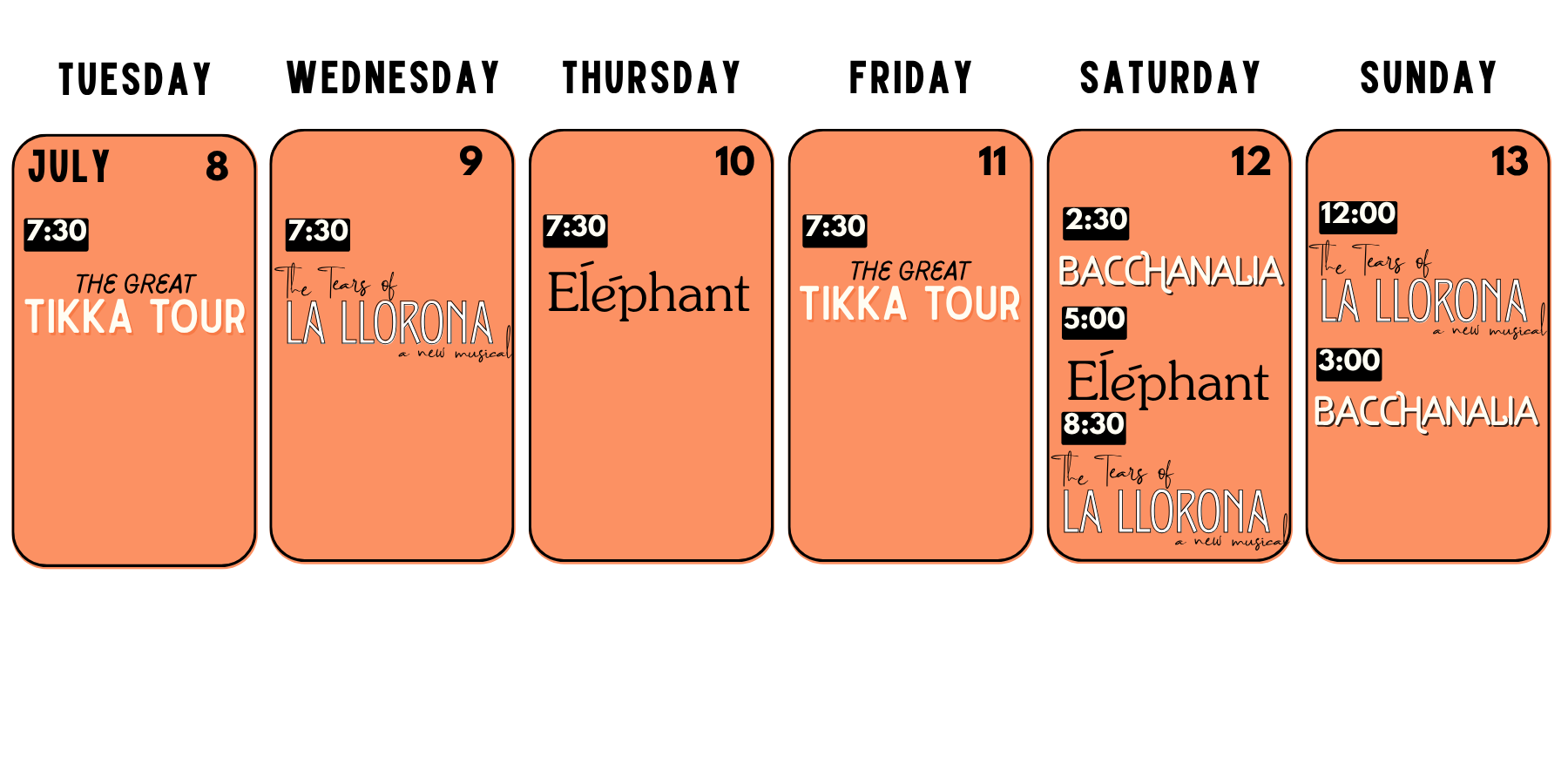 LA Festival Schedule SheLA Festival Schedule